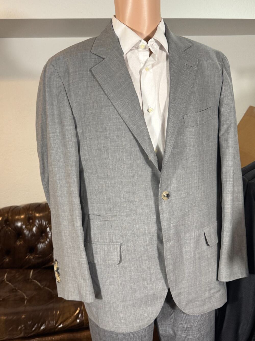 Brunello Cucinelli Gray Virgin Wool Deconstructed Blazer 52R 42R US